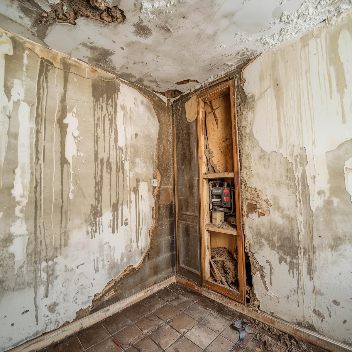 Hidden water damage in a building