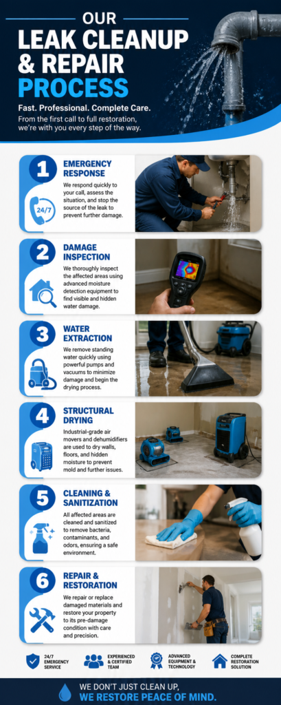 Our Leak Cleanup & Repair Process